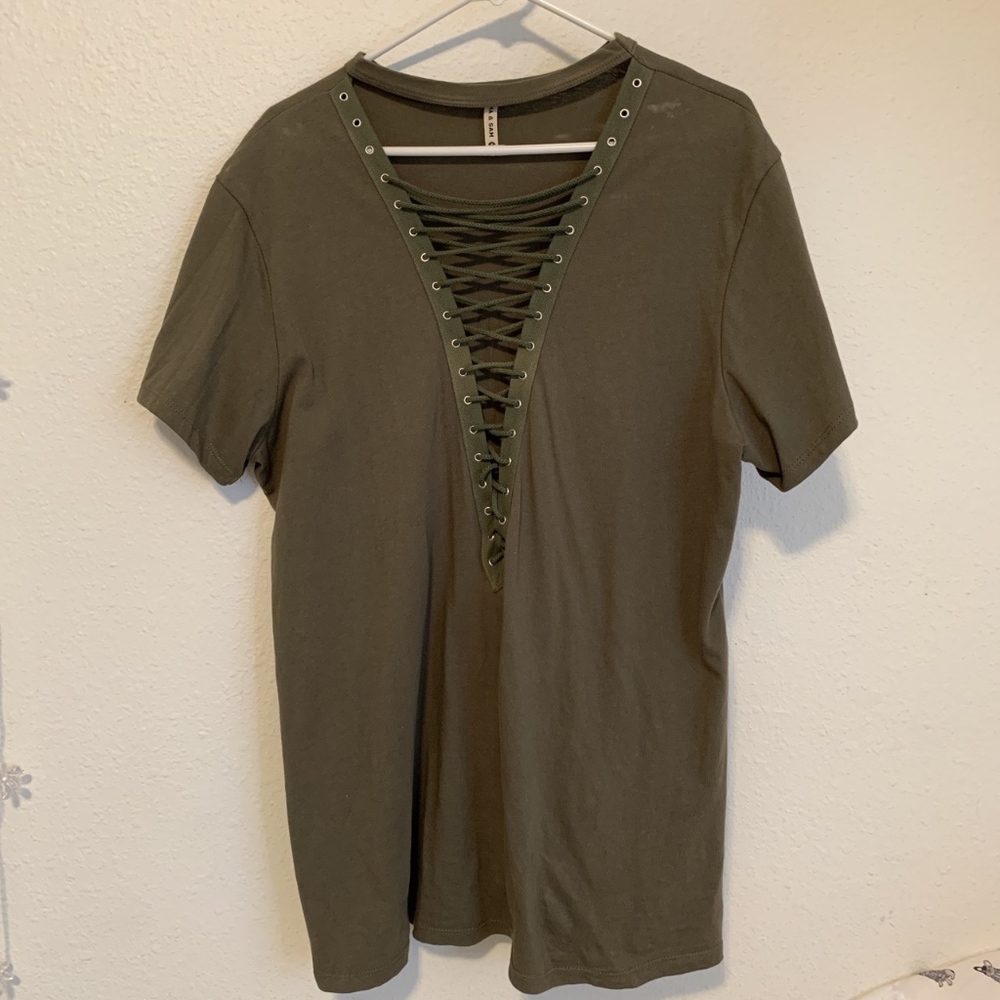 Emma and Sam army green shirt/dress from LF
